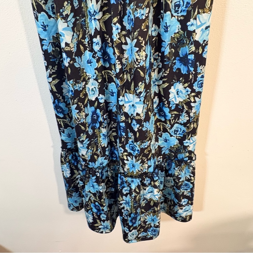 Grace Karin Womens Blue Floral Maxi Dress Small Smocked NWT - Picture 4 of 13